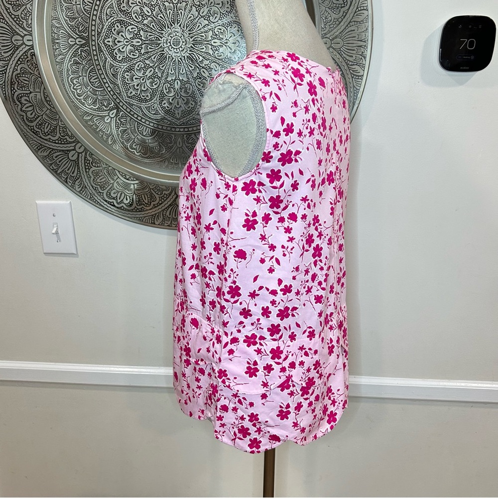 Oscar de la Renta pink on pink floral top - Size 14Y - Picture 9 of 10